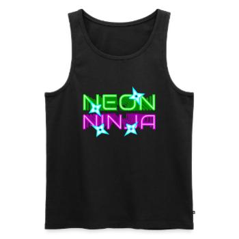 Neon Ninja Festival EDM Music Rave - Men's Premium Organic Tank Top - black - Front - AI Model Male 178 light (178cm)