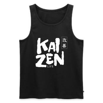 Kaizen Life Japanisch Japan Motivation - Männer Premium Bio Tank Top - Schwarz - Vorne - Michal (187cm)