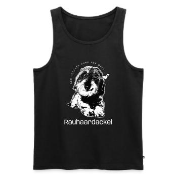 Cool Dog Wire-haired Dachshund Dogs - Men's Premium Organic Tank Top - black - Front - Michal (187cm)