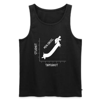 Wire-haired Dachshund Stubbornness Bravery Dogs - Men's Premium Organic Tank Top - black - Front - Michal (187cm)