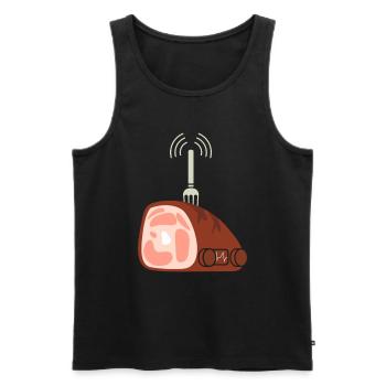 Radio amateur Amateur de radio amateur - Débardeur bio Premium Homme - noir - Devant - AI Model Male 178 light (178cm)