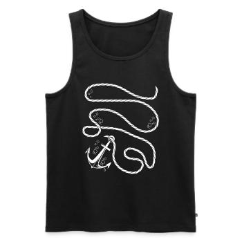 Segel Anker Segeln Segler Boot - Männer Premium Bio Tank Top - Schwarz - Vorne - Michal (187cm)