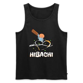 La cuisine Hibachi avec passion - Débardeur bio Premium Homme - noir - Devant - Michal (187cm)