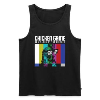 Chicken Game Don´t Look At The Chicken - Männer Premium Bio Tank Top - Schwarz - Vorne - AI Model Male 178 light (178cm)