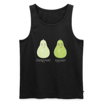 Funny Pears Disappear Appear - Men's Premium Organic Tank Top - black - Front - AI Model Male 178 light (178cm)