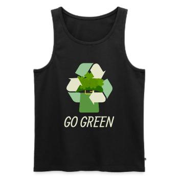 Go Green pour la Saint-Patrick - Débardeur bio Premium Homme - noir - Devant - Michal (187cm)
