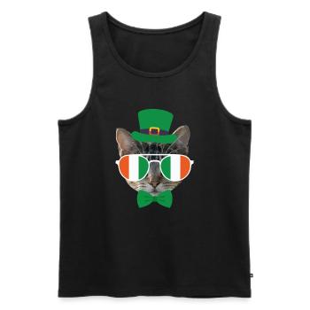 Chat Chaton de la Saint-Patrick - Débardeur bio Premium Homme - noir - Devant - Michal (187cm)