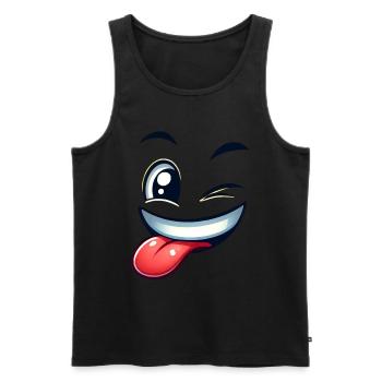 Cool smiling face - Men's Premium Organic Tank Top - black - Front - AI Model Male 178 light (178cm)