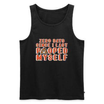 0 Days Since I Last Pooped Myself Pixel - Men's Premium Organic Tank Top - black - Front - AI Model Male 178 light (178cm)