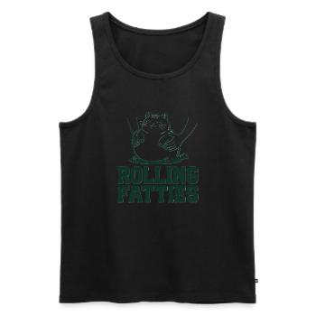Dicke Katze Fette Katze Rolling Fatties - Männer Premium Bio Tank Top - Schwarz - Vorne - AI Model Male 178 light (178cm)