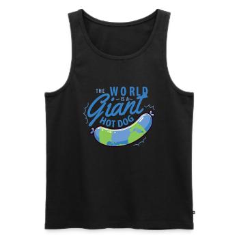 The world is a giant hot dog - Men's Premium Organic Tank Top - black - Front - AI Model Male 178 light (178cm)