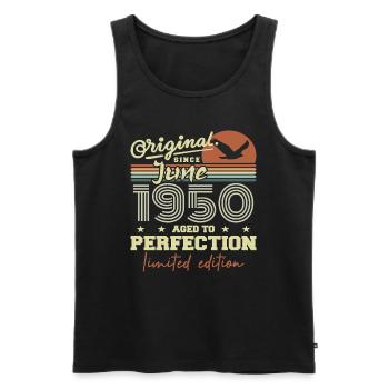 Born in June 1950, June 1950, Born June 1950 June 1950 - Men's Premium Organic Tank Top - black - Front - Michal (187cm)