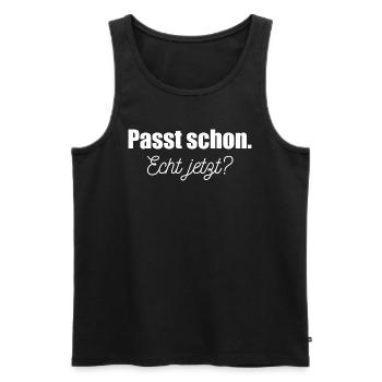 Passt schon. Echt jetzt? Männer, Frauen, Kinder - Männer Premium Bio Tank Top - Schwarz - Vorne - AI Model Male 178 light (178cm)