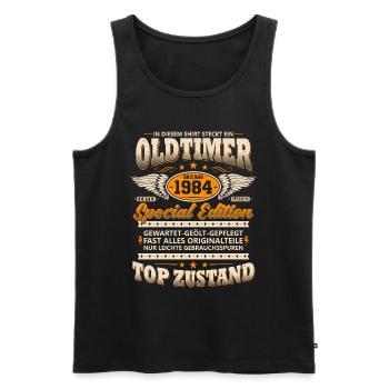 Baujahr 1984 - In diesem Shirt steckt ein Oldtimer - Männer Premium Bio Tank Top - Schwarz - Vorne - Michal (187cm)