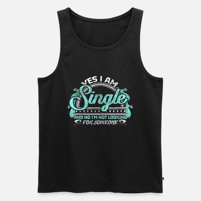 Single Beziehung Geschenkidee - Männer Premium Bio Tank Top - Schwarz
