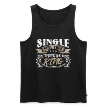Single Independence Drôle Cadeau - Débardeur bio Premium Homme - noir - Devant - Michal (187cm)