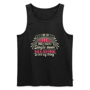 Single Mother Mommy Family Gift Idea - Men's Premium Organic Tank Top - black - Front - Michal (187cm)