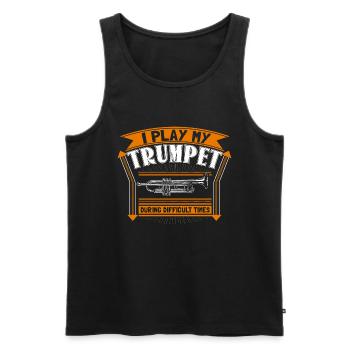 Trompette Trompette Concert Idée Cadeau - Débardeur bio Premium Homme - noir - Devant - Michal (187cm)