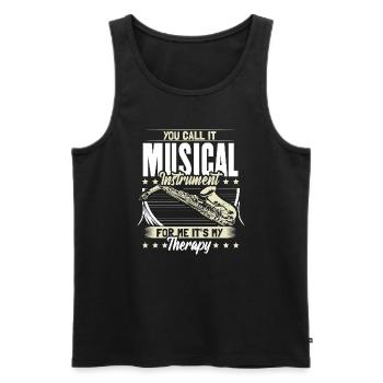 Saxophone Orchestra Musique Idée Cadeau - Débardeur bio Premium Homme - noir - Devant - Michal (187cm)