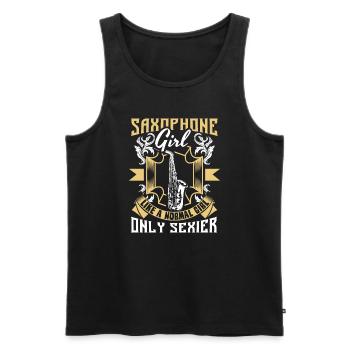 Saxophone Brass Band - Débardeur bio Premium Homme - noir - Devant - AI Model Male 178 light (178cm)