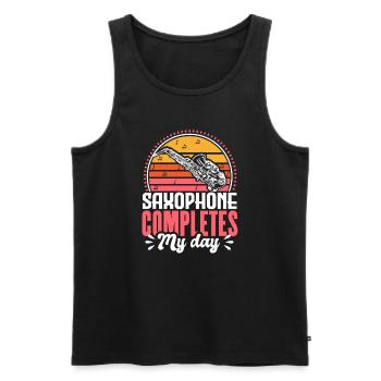 Saxophone Jazz Band Gift - Men's Premium Organic Tank Top - black - Front - Michal (187cm)