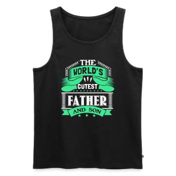 Vater und Sohn - Männer Premium Bio Tank Top - Schwarz - Vorne - Michal (187cm)