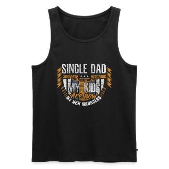 Alleinerziehender Vater Papa Eltern Geschenkidee - Männer Premium Bio Tank Top - Schwarz - Vorne - Michal (187cm)