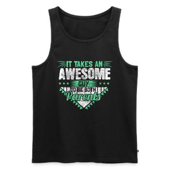 Single Father Dad Gift - Men's Premium Organic Tank Top - black - Front - AI Model Male 178 light (178cm)