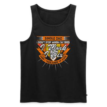 Single Father Single Dad Family - Men's Premium Organic Tank Top - black - Front - AI Model Male 178 light (178cm)