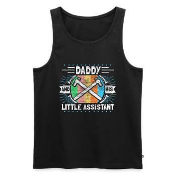 Vater & Sohn Kind Daddy - Männer Premium Bio Tank Top - Schwarz - Vorne - Michal (187cm)