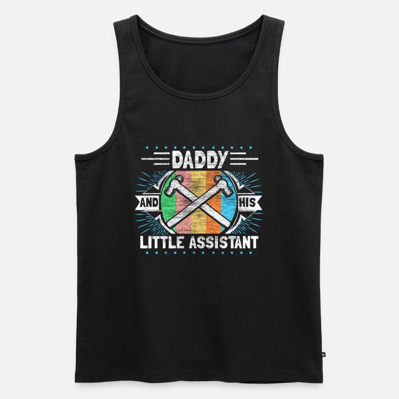 Vater & Sohn Kind Daddy - Männer Premium Bio Tank Top - Schwarz