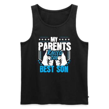 Bester Sohn Junge Geschenk - Männer Premium Bio Tank Top - Schwarz - Vorne - Michal (187cm)