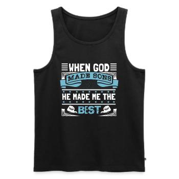 Bester Sohn Familie Junge - Männer Premium Bio Tank Top - Schwarz - Vorne - Michal (187cm)