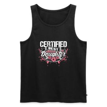 Idée cadeau fille - Débardeur bio Premium Homme - noir - Devant - Michal (187cm)