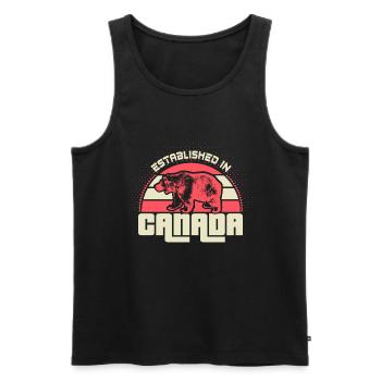 Canada Canadian Flag - Men's Premium Organic Tank Top - black - Front - AI Model Male 178 light (178cm)