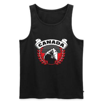 Canada Maple Leaf Flag Gift - Men's Premium Organic Tank Top - black - Front - AI Model Male 178 light (178cm)