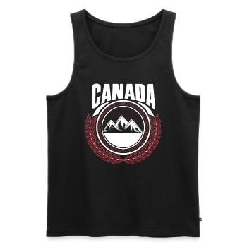 Canada Maple Country of Birth Gift Idea - Men's Premium Organic Tank Top - black - Front - AI Model Male 178 light (178cm)