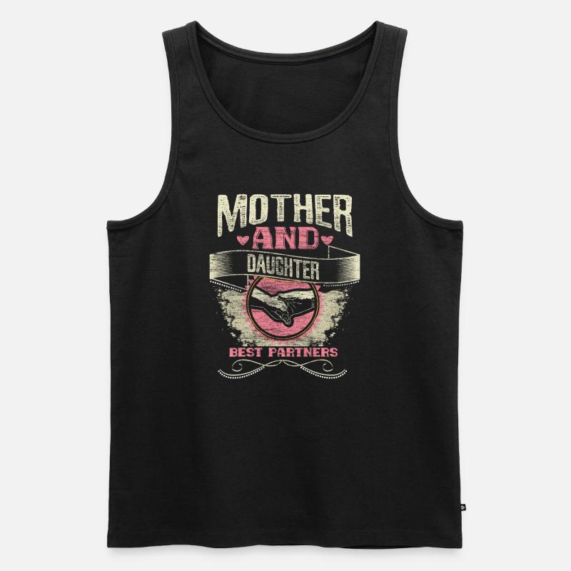 Mutter Tochter Beste Freunde Eltern - Männer Premium Bio Tank Top - Schwarz