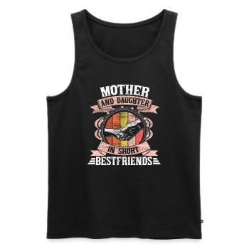 Mutter und Tochter Liebe Geschenkidee - Männer Premium Bio Tank Top - Schwarz - Vorne - Michal (187cm)