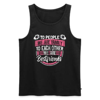 Mutter Tochter Freunde Mutterliebe - Männer Premium Bio Tank Top - Schwarz - Vorne - AI Model Male 178 light (178cm)