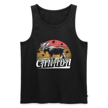 Canada Snow Nation Gift - Men's Premium Organic Tank Top - black - Front - AI Model Male 178 light (178cm)