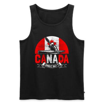 Canada Elk Pride Gift - Men's Premium Organic Tank Top - black - Front - AI Model Male 178 light (178cm)