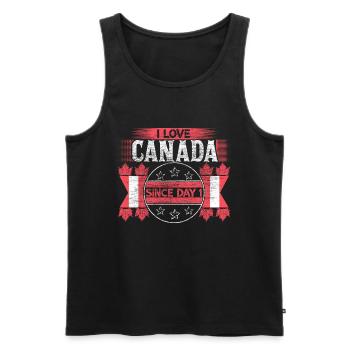 Canada Snow Origin Gift Idea - Men's Premium Organic Tank Top - black - Front - AI Model Male 178 light (178cm)