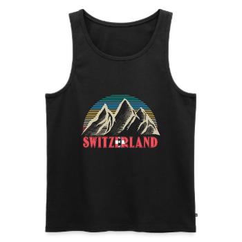 Suisse Cadeau d’origine suisse - Débardeur bio Premium Homme - noir - Devant - Michal (187cm)