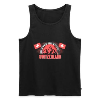 Suisse Alpes Origine Cadeau - Débardeur bio Premium Homme - noir - Devant - Michal (187cm)