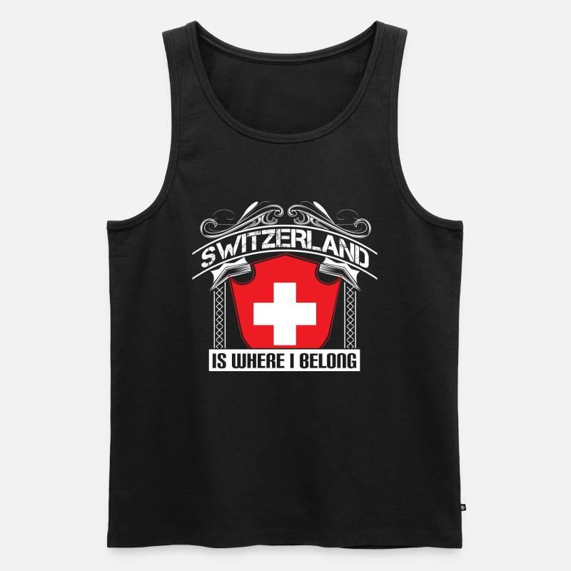 Schweiz Matterhorn Herkunft - Männer Premium Bio Tank Top - Schwarz