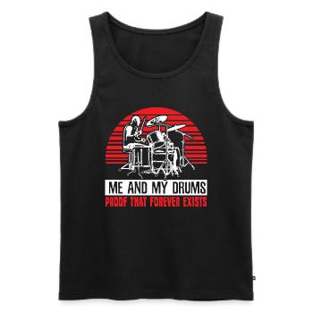 Drums Rock - Men's Premium Organic Tank Top - black - Front - Michal (187cm)