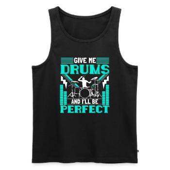 Drums Heavy Metal Drum Gift - Men's Premium Organic Tank Top - black - Front - Michal (187cm)