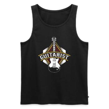 Gitarre Musik Geschenkidee - Männer Premium Bio Tank Top - Schwarz - Vorne - Michal (187cm)