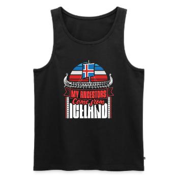 Iceland State - Men's Premium Organic Tank Top - black - Front - AI Model Male 178 light (178cm)